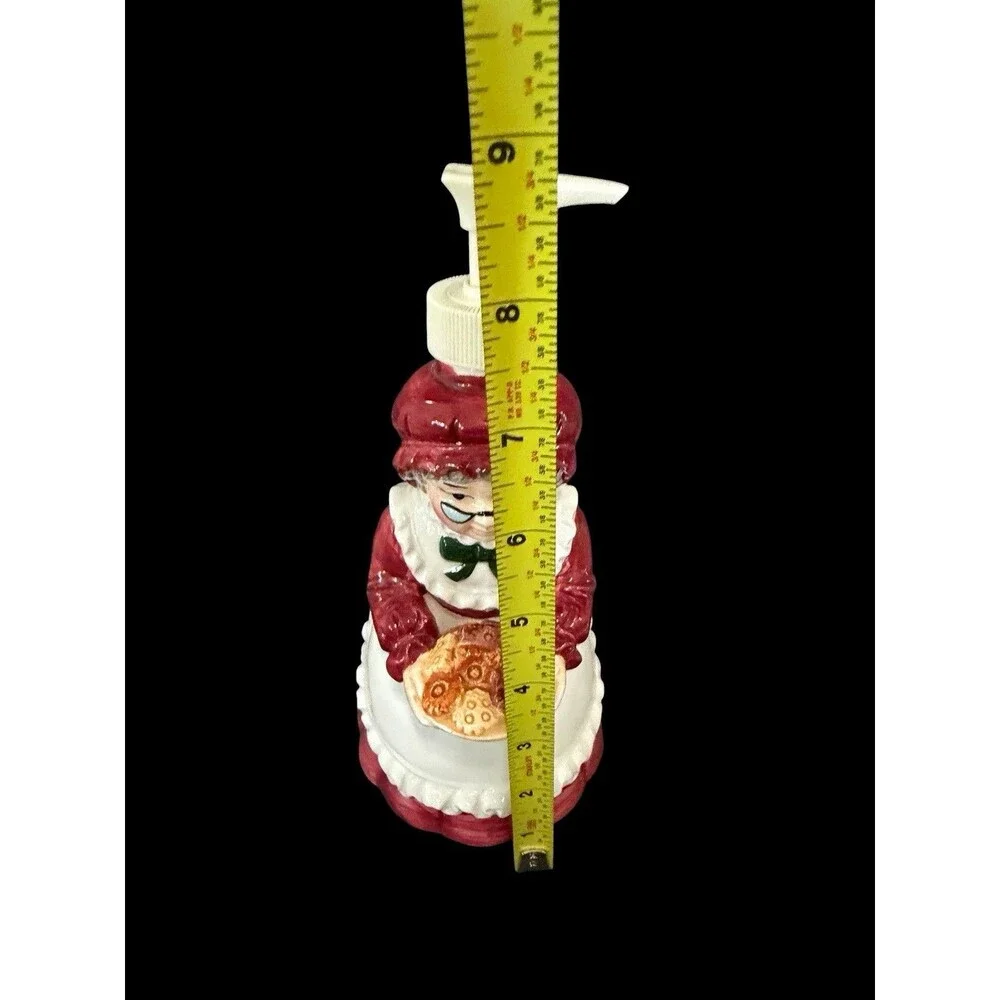 Vtg Mrs. Santa Claus Hand Soap Dispenser Ceramic Pump Pre-owned Refillable